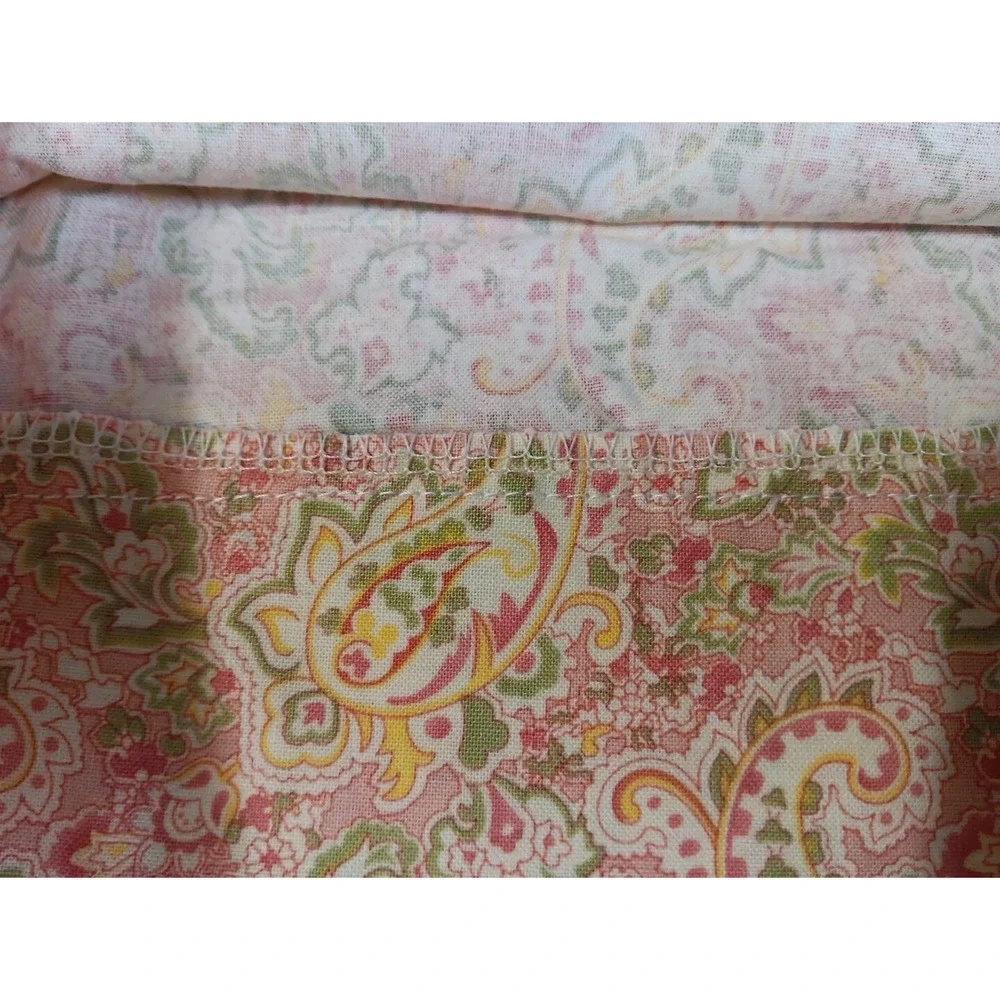 2 Handmade New Queen Pillowcases Pink Pastel Paisley 33x19.5